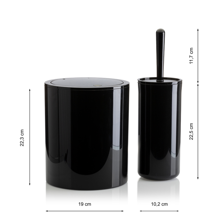 Kupatilski set CARMEN, 5 delova, crne boje