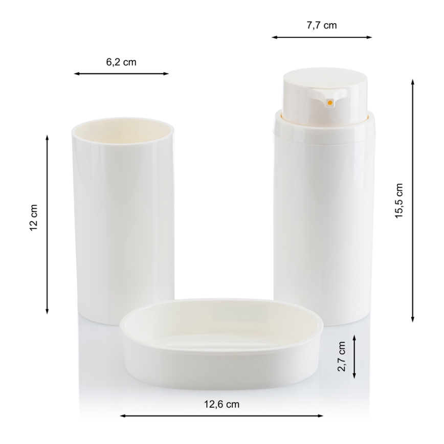 Kupatilski set CARMEN, 5 komada, bela