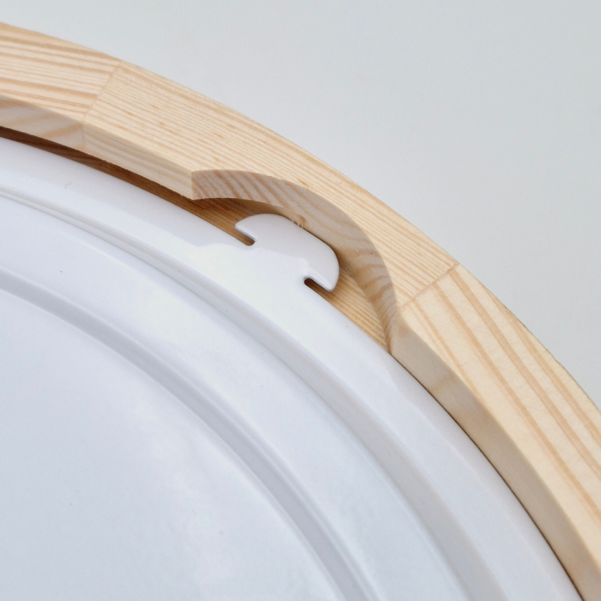 Kupatilsko plafonsko svetlo NATURAL 2xE27/15W/230V IP54 od borovine, prečnik 27 cm