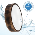 Kupatilsko plafonsko svetlo OAK SMOKY 3xE27/15W/230V IP54, prečnik 37,5 cm, hrast/braon