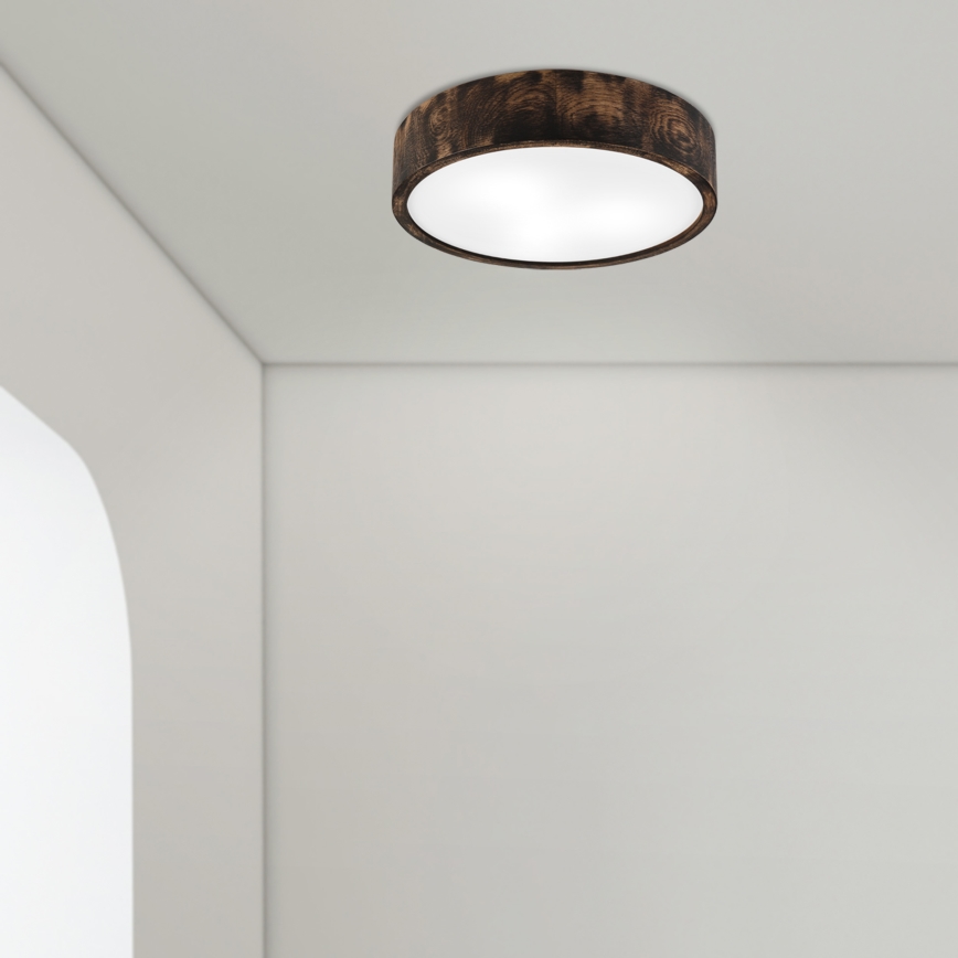 Kupatilsko plafonsko svetlo OAK SMOKY 3xE27/15W/230V IP54, prečnik 37,5 cm, hrast/braon