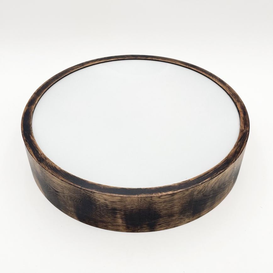 Kupatilsko plafonsko svetlo OAK SMOKY 3xE27/15W/230V IP54, prečnik 37,5 cm, hrast/braon