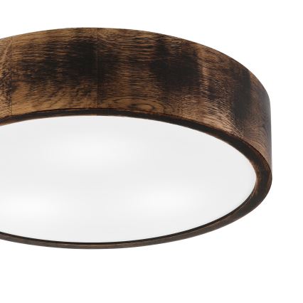 Kupatilsko plafonsko svetlo OAK SMOKY 3xE27/15W/230V IP54, prečnik 37,5 cm, hrast/braon