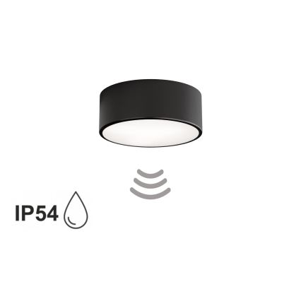 Kupatilsko plafonsko svetlo sa senzorom CLEO 1xE27/24W/230V prečnika 20 cm IP54 crno