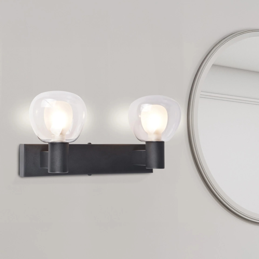 Kupatilsko zidno svetlo POLA 2xG9/5W/230V IP44 crno/prozirno