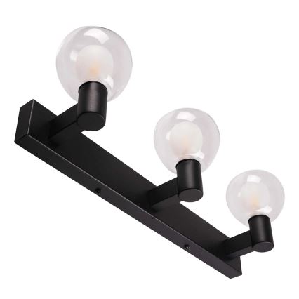 Kupatilsko zidno svetlo POLA 3xG9/5W/230V IP44 crno/transparentno