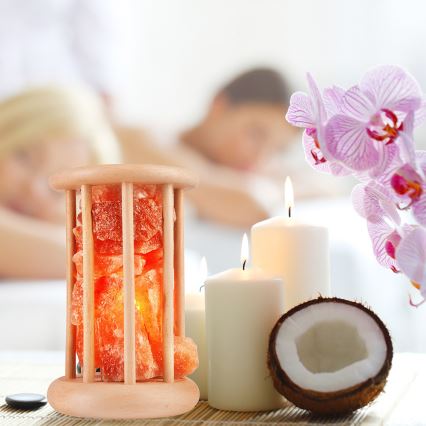 Lampa od soli SALLY 1xE14/25W/230V u boji olše, 1,98 kg