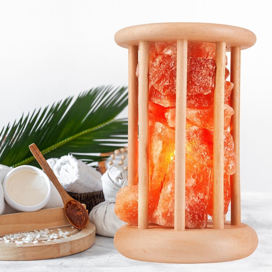 Lampa od soli SALLY 1xE14/25W/230V u boji olše, 1,98 kg