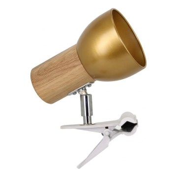 Lampa sa klipsom SVENDA 1xE27/60W/230V hrast/zlatna