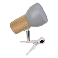 Lampa sa stezaljkom SVENDA 1xE27/60W/230V hrast/siva