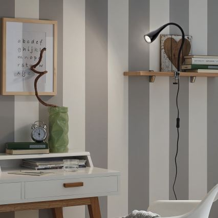 Lampa sa štipaljkom 1xGU10/3W/230V crna