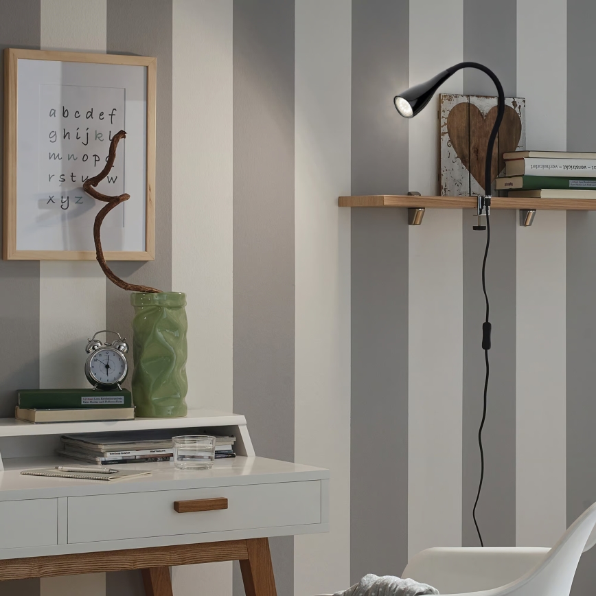 Lampa sa štipaljkom 1xGU10/3W/230V crna