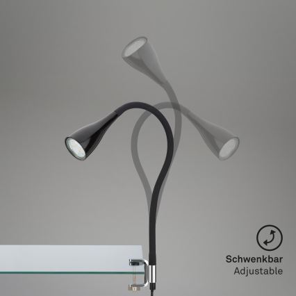 Lampa sa štipaljkom 1xGU10/3W/230V crna