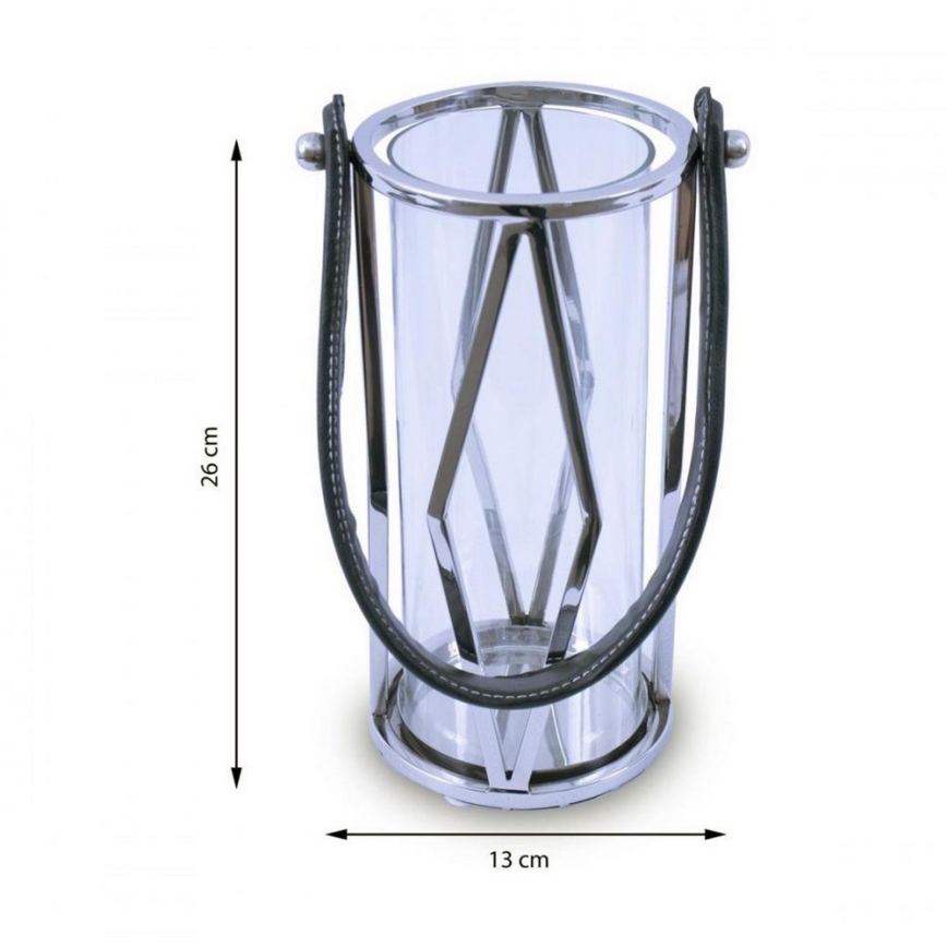 Lampa FRAGIL 26 cm, sjajni hrom/crna