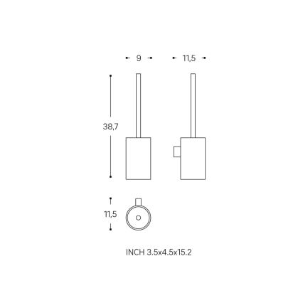 LAUFEN H3840610040001 - Zidna WC četka NIARA, sjajni hrom