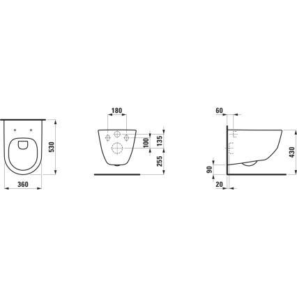 LAUFEN H8209660000001 - Viseće WC PRO keramika/bela