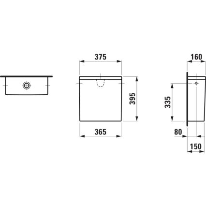LAUFEN H8299520009721 - PRO vodokotlić sa bočnim dovodom, keramika/bela