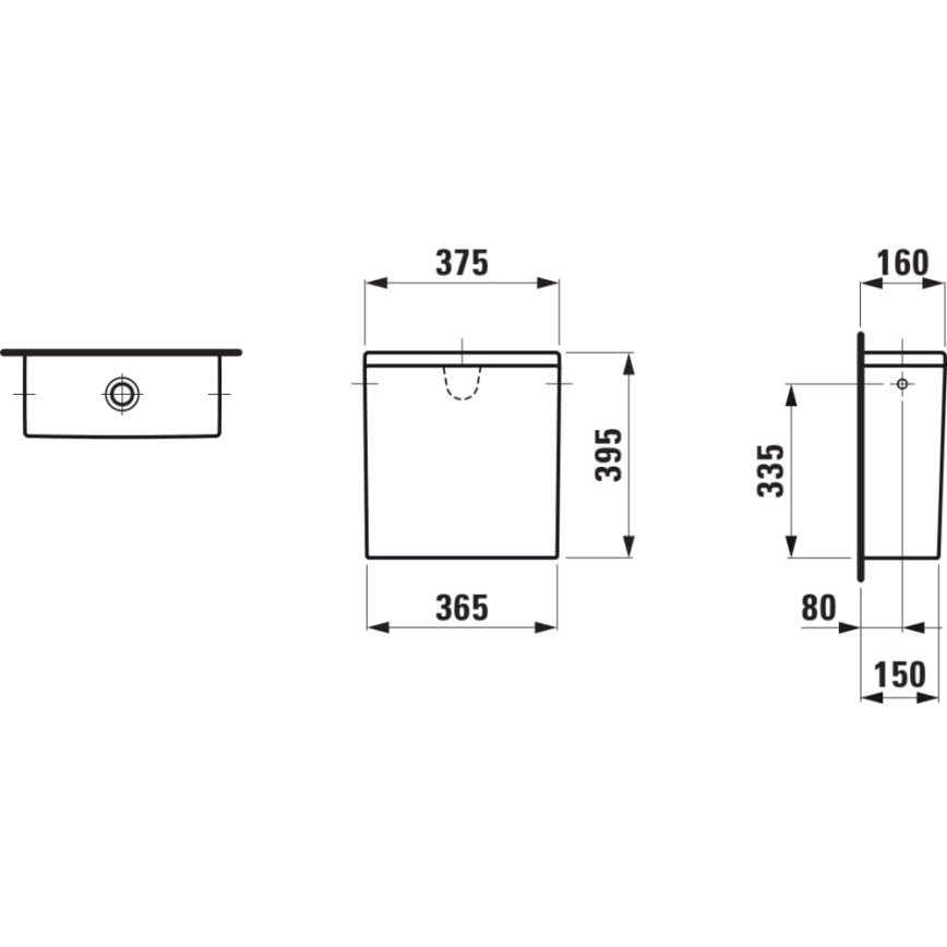 LAUFEN H8299520009721 - PRO vodokotlić sa bočnim dovodom, keramika/bela