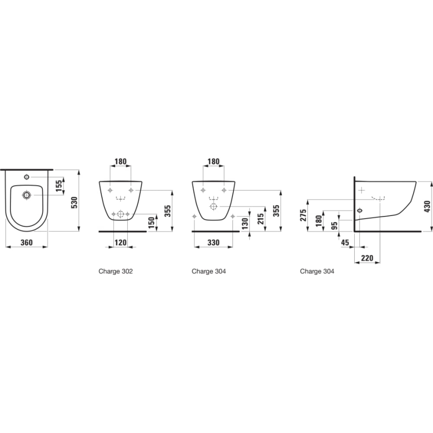 LAUFEN H8309520003021 - Zidni bide PRO keramika/bela