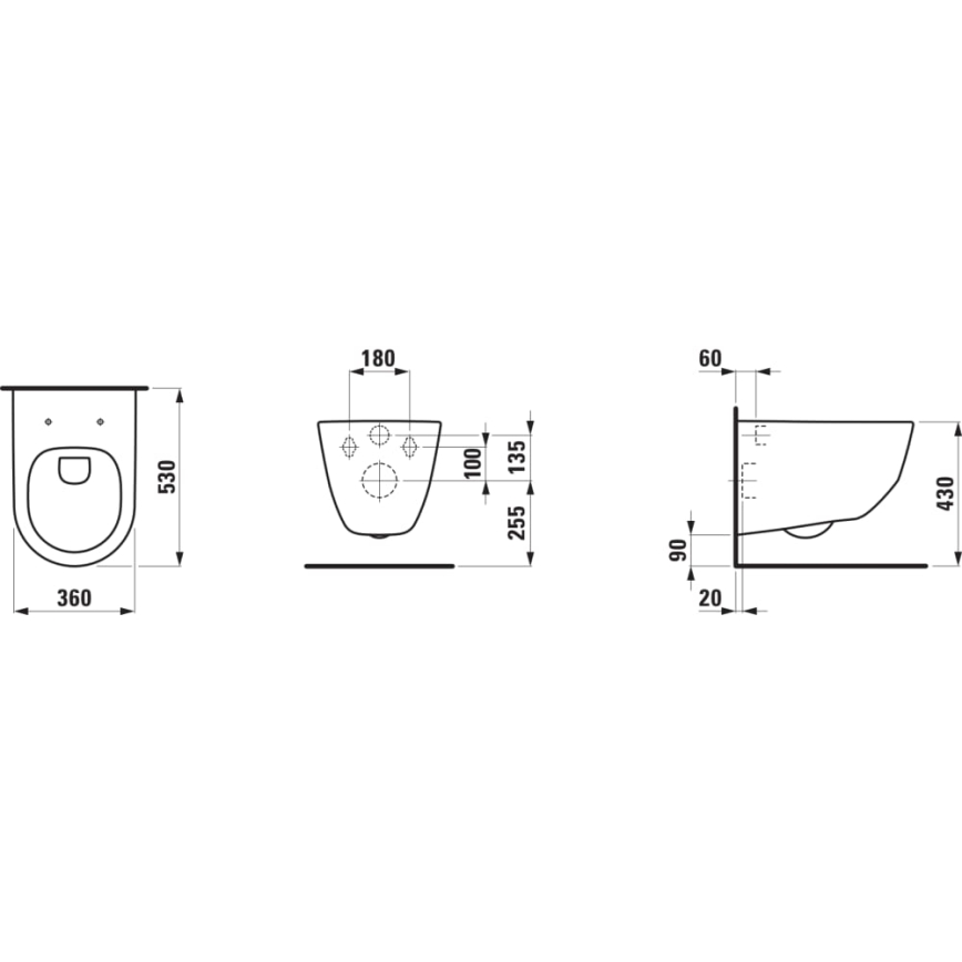 LAUFEN H8669570000001 - Viseća WC šolja PRO keramika/bela + WC daska SoftClose PRO duroplast/bela