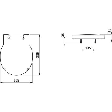 LAUFEN H8942827160001 - Poklopac za pisoar SoftClose VAL duroplast/mat crna