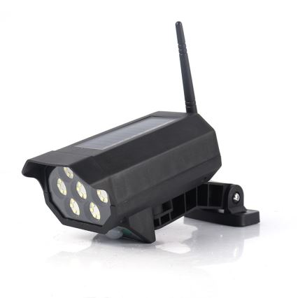 LED maketa sigurnosne kamere sa senzorom i solarnim panelom LED/5W/5,5V 800 mAh IP65 + daljinski upravljač
