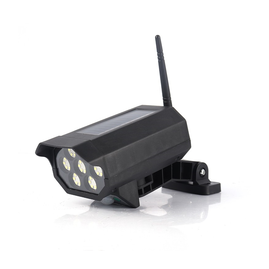 LED maketa sigurnosne kamere sa senzorom i solarnim panelom LED/5W/5,5V 800 mAh IP65 + daljinski upravljač