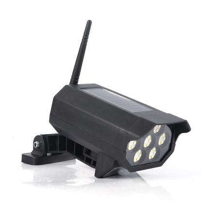 LED maketa sigurnosne kamere sa senzorom i solarnim panelom LED/5W/5,5V 800 mAh IP65 + daljinski upravljač