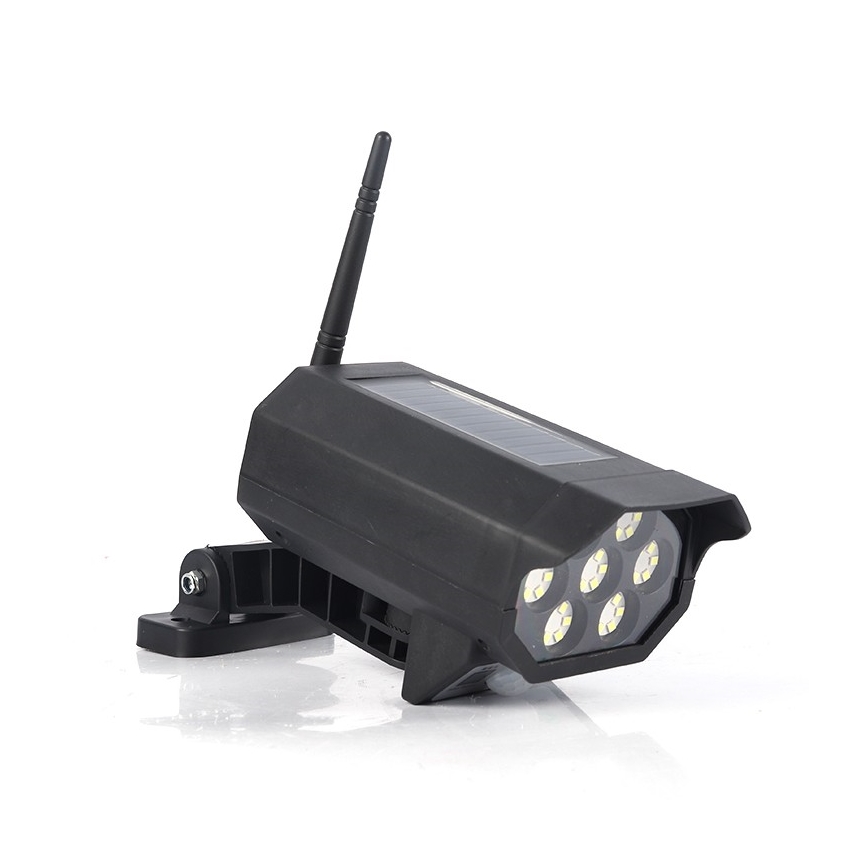 LED maketa sigurnosne kamere sa senzorom i solarnim panelom LED/5W/5,5V 800 mAh IP65 + daljinski upravljač