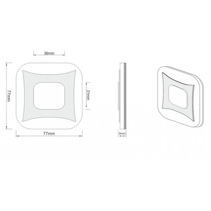 LDST SK-01-CB-BC8 - LED svetiljka za stepenište SHOCK 8xLED/1,2W/230V sjajna crna 3500K