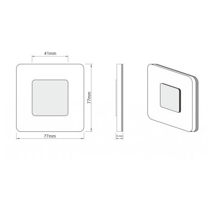 LDST SW-01-B-BZ8 - LED svetiljka za stepenište SWIFT 8xLED1,2W/230V bela 6500K