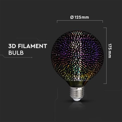 LED 3D dekorativna FILAMENT sijalica G125 E27/4W/230V 3000K