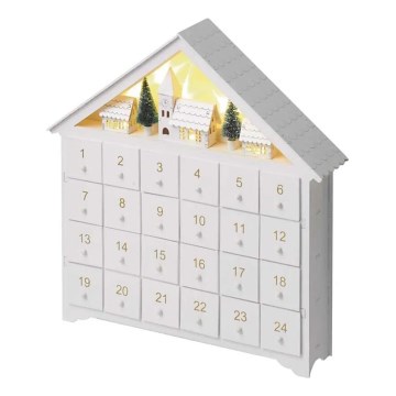LED adventski kalendar 8xLED/2xAA bela