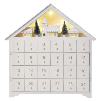LED adventski kalendar 8xLED/2xAA bela
