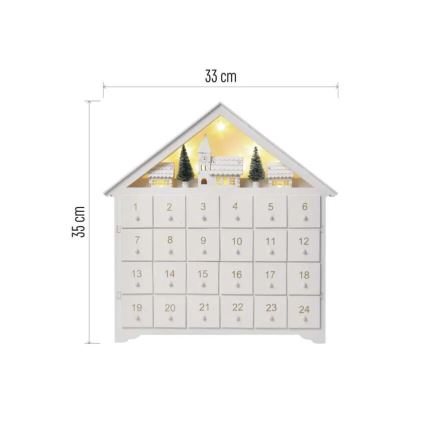 LED adventski kalendar 8xLED/2xAA bela