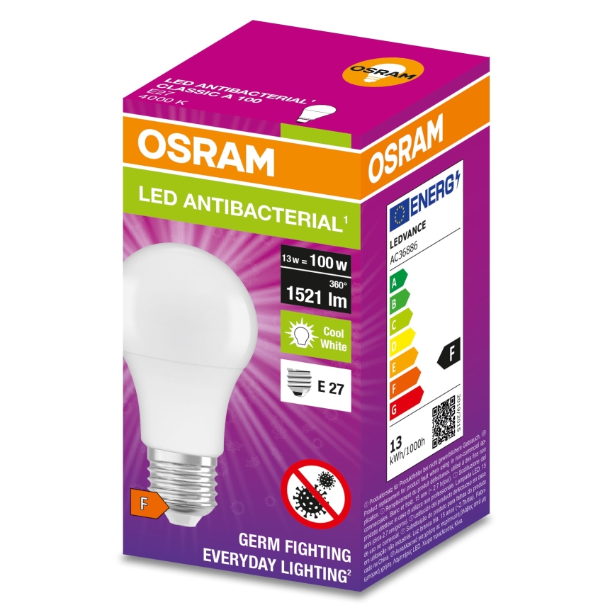 LED antibakterijska sijalica A100 E27/13W/230V 4000K - Osram