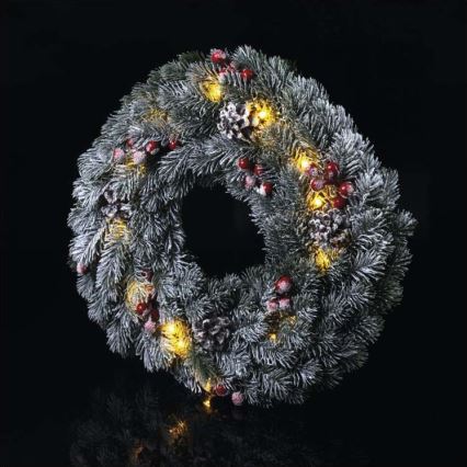 LED božićna dekoracija 20×LED/2×AA, prečnik 38 cm