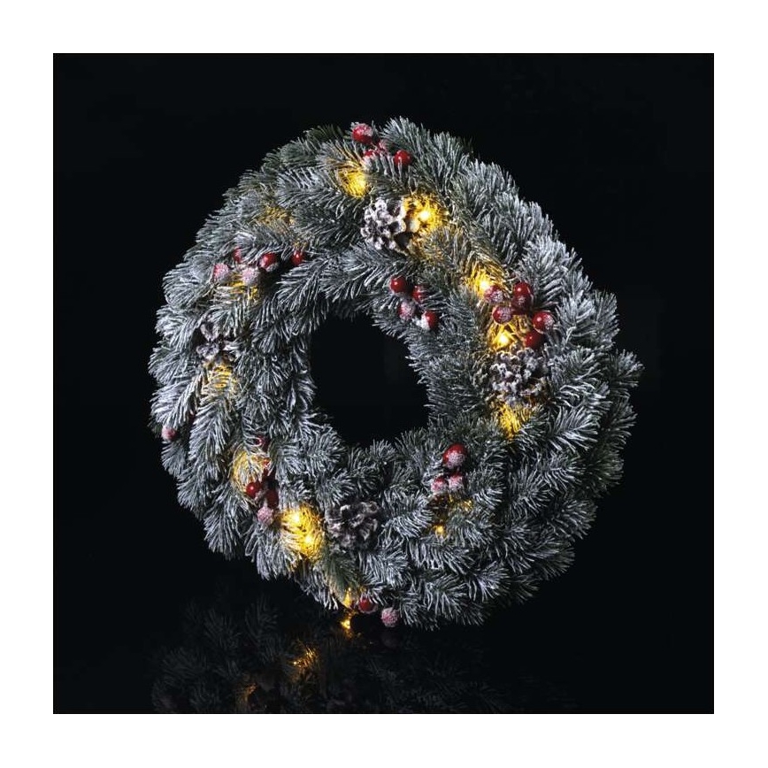 LED božićna dekoracija 20×LED/2×AA, prečnik 38 cm