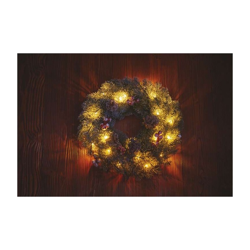 LED božićna dekoracija 20×LED/2×AA, prečnik 38 cm