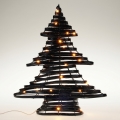 LED božićna dekoracija 30xLED/3xAA 40 cm topla bela jelka/crna