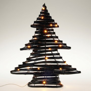 LED božićna dekoracija 30xLED/3xAA 40 cm topla bela jelka/crna