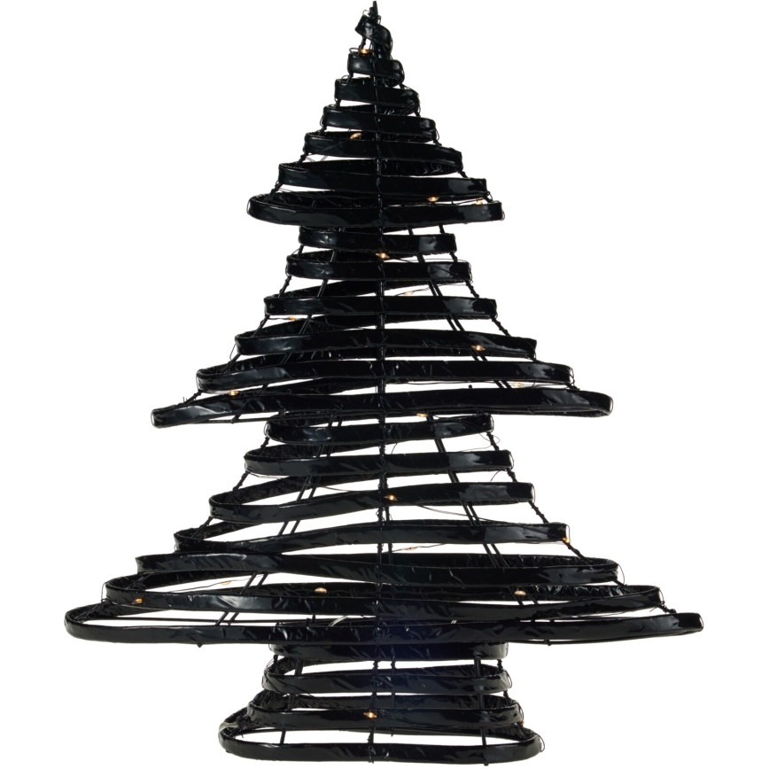 LED božićna dekoracija 30xLED/3xAA 40 cm topla bela jelka/crna