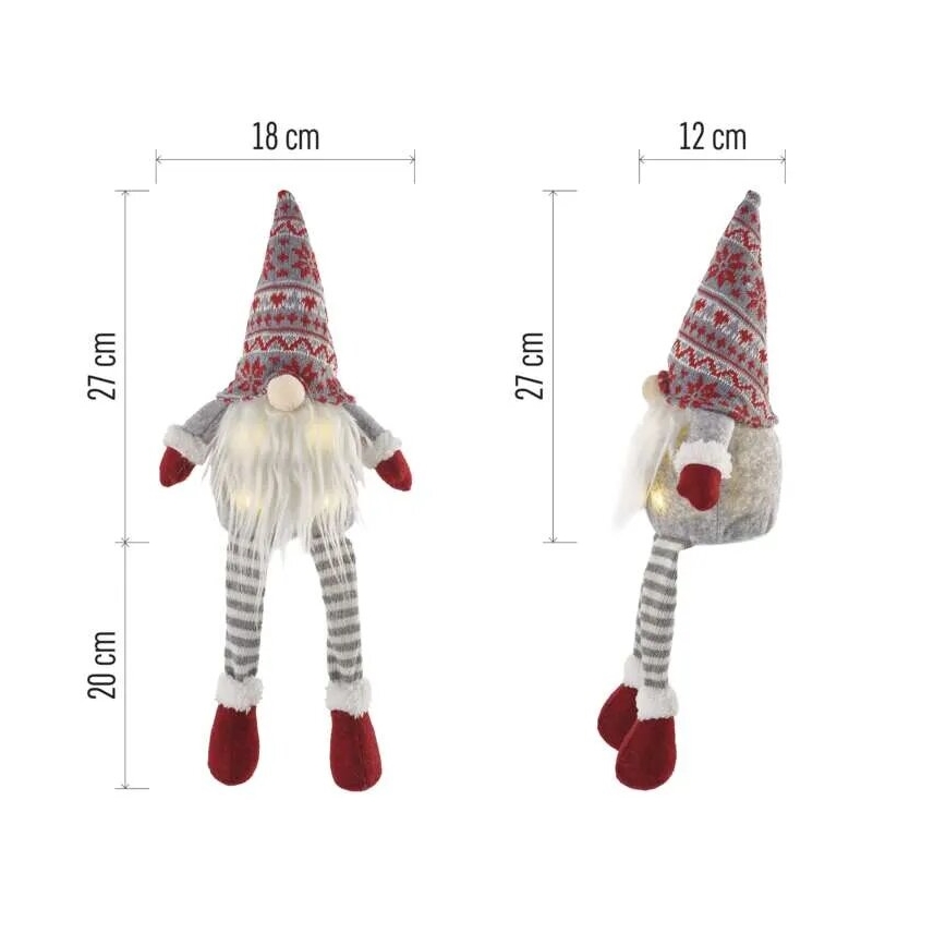 LED božićna dekoracija 4xLED/3xAA patuljak