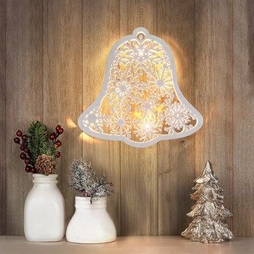 LED božićna dekoracija 9xLED/2xAA toplo belo zvončić