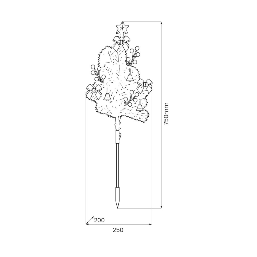 LED božićna dekoracija LED/1W/230V 75 cm IP44 zelena