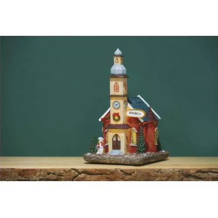 LED božićna dekoracija LED/3xAA crkva