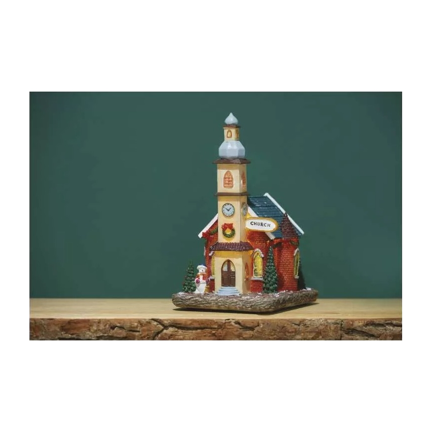 LED božićna dekoracija LED/3xAA crkva