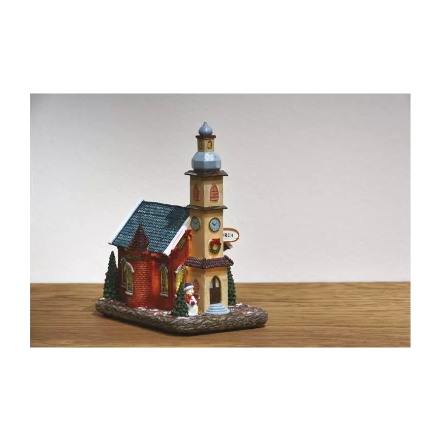 LED božićna dekoracija LED/3xAA crkva