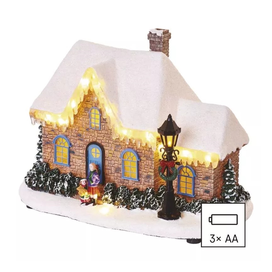 LED božićna dekoracija LED/3xAA kućica