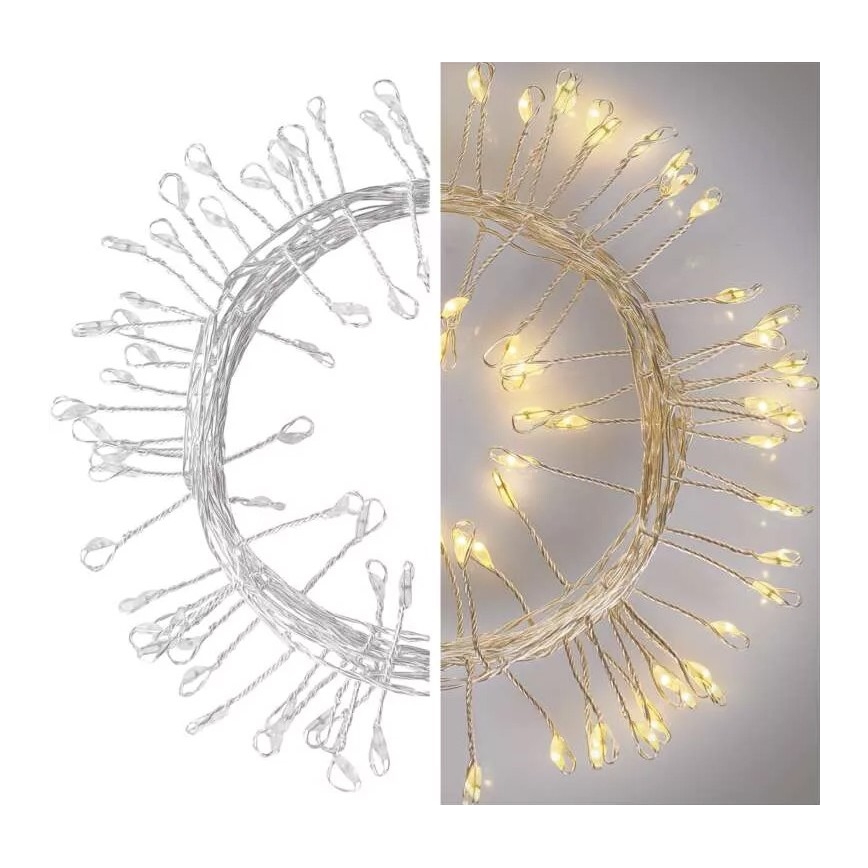 LED božićna girlanda 100xLED/3xAA 2,7m topla bela